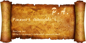 Paunert Adeodát névjegykártya